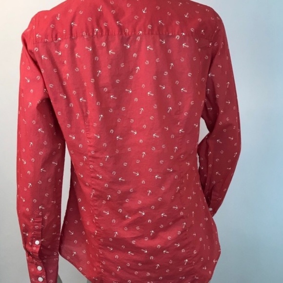 J-crew Blood Orange long sleeve anchor shirt - Picture 3 of 5